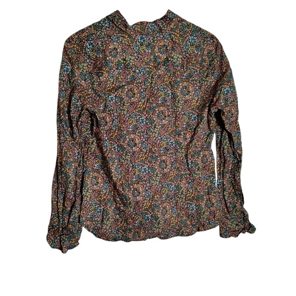 J. Crew Liberty Of London Floral Print Long Sleeve Blouse Size 14 - Picture 2 of 7